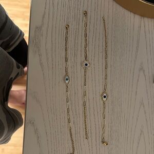 Gold Evil Eye Bracelet Set